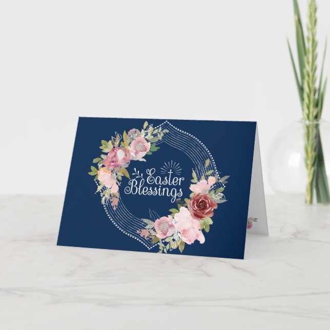 Easter Blessings Lord Bless You Bible Verse Holiday Card (Front)
