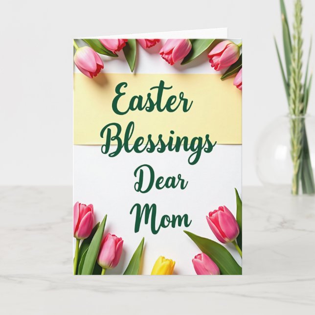 Easter Blessings Mom Springtime Card (Front)