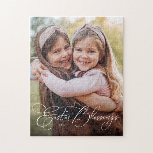 Easter blessings personalized photo jigsaw puzzle