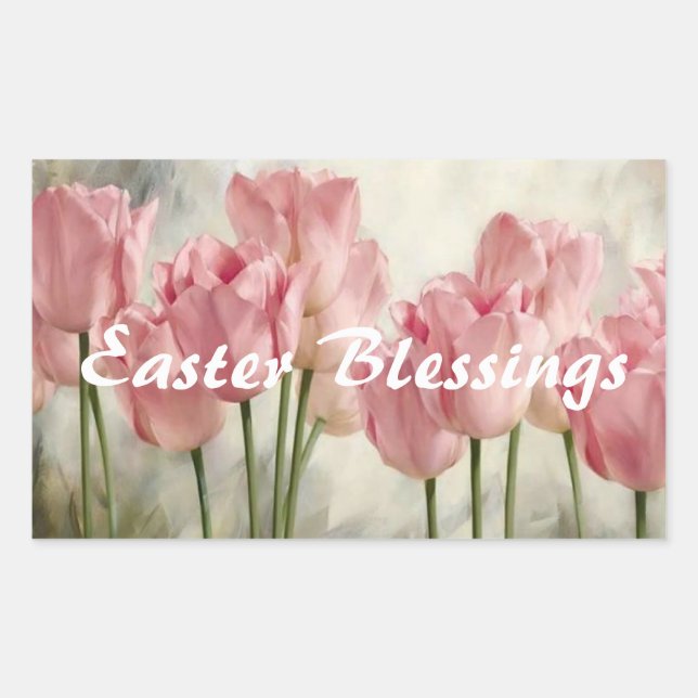 Easter Blessings  Rectangular Sticker (Front)
