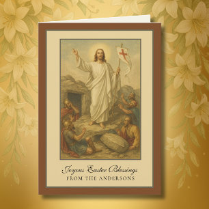 Easter Blessings Resurrection Jesus Prayer Holiday Card