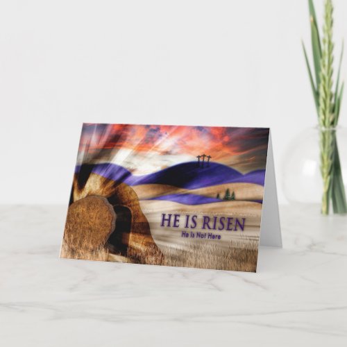 Easter Blessings Resurrection Tomb Stone Away Card