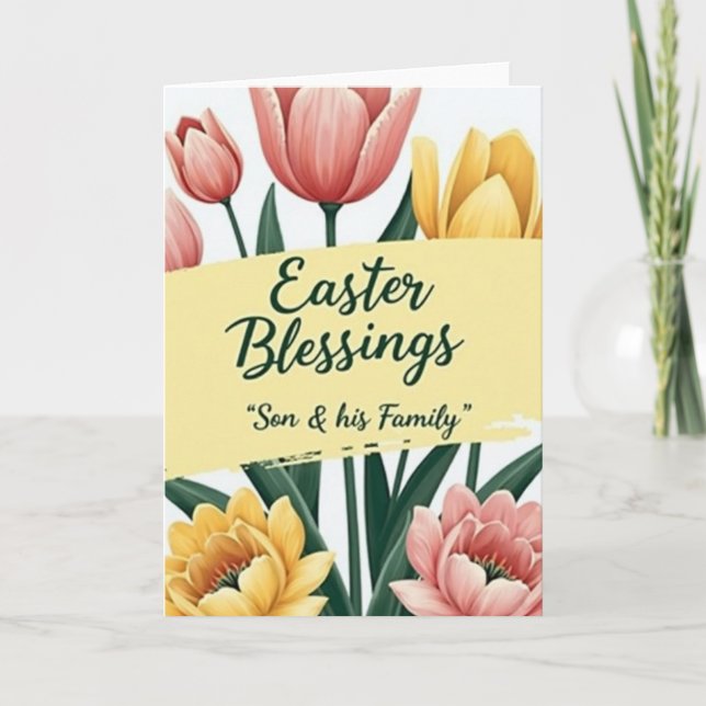 Easter Blessings Son Family Card (Front)
