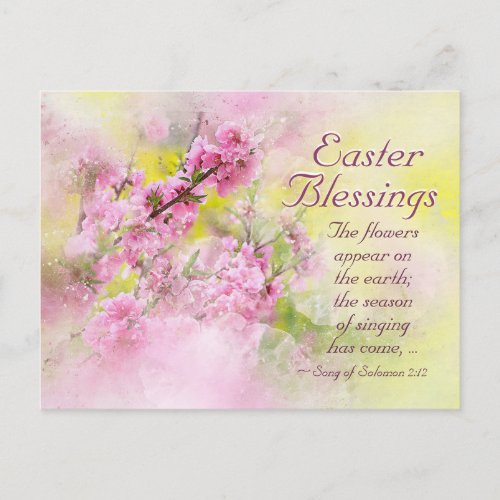 Easter Blessings Song of Solomon 212 Scripture Holiday Postcard