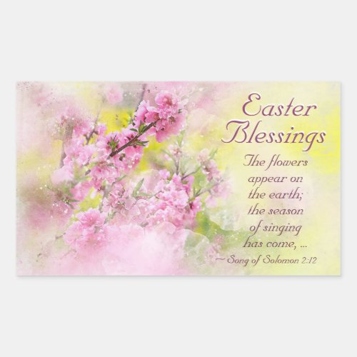 Easter Blessings Song of Solomon 212 Scripture Rectangular Sticker