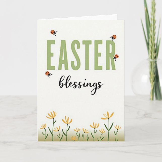 Easter Blessings Springtime Card (Front)