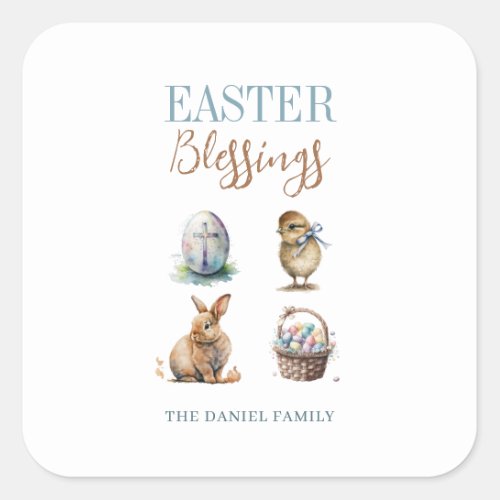 Easter Blessings Square Sticker