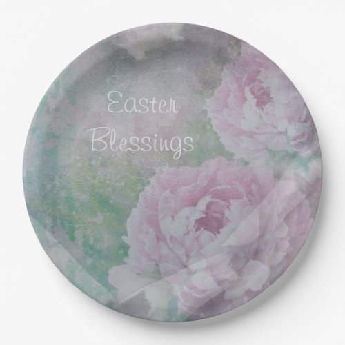 Easter Blessings Table setting in Pastels Paper Plates