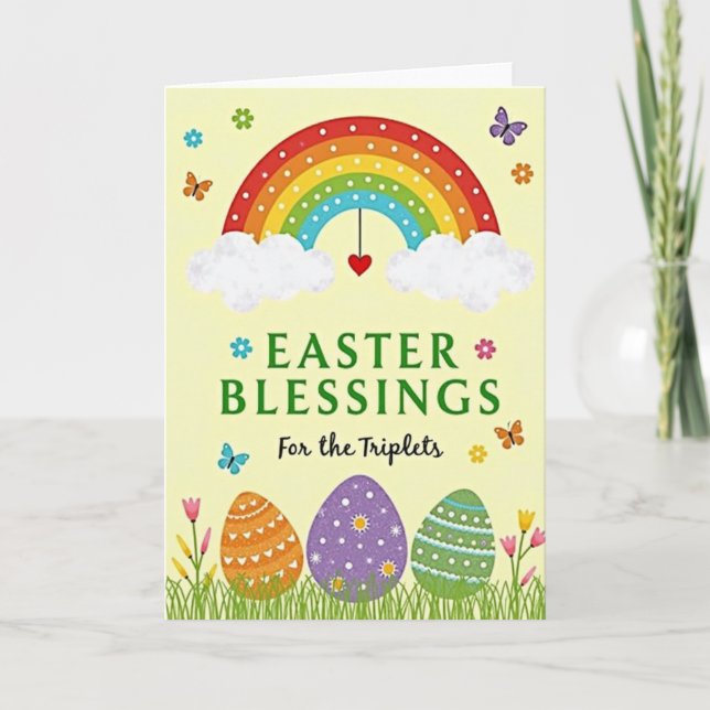 Easter Blessings Triplets Card (Front)