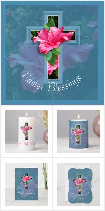 Easter Blessings Tropical Hibiscus Cross