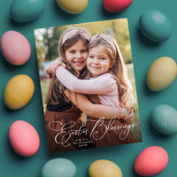 Easter blessings vertical photo card