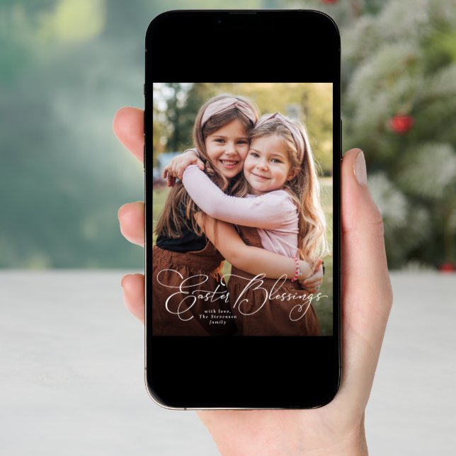 Easter blessings vertical photo card (Front Digital)