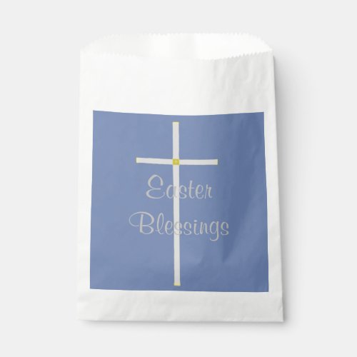 Easter Blessings White Blue Favor Bags