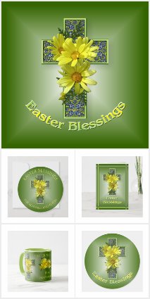 Easter Blessings Yellow Daisies Cross