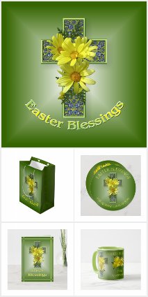 Easter Blessings Yellow Daisies Cross