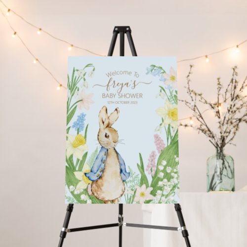 Easter Blooms Peter the Rabbit Baby Shower Welcome Foam Board