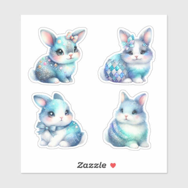 Easter Blue Bunnies Sticker (Sheet)