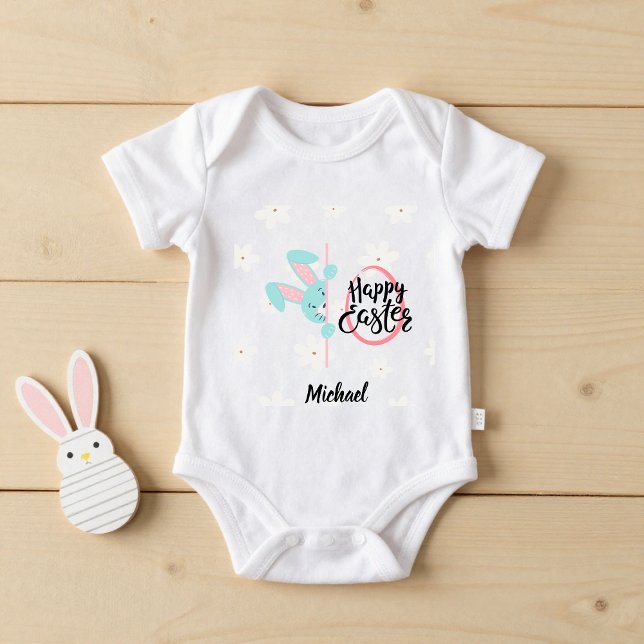 Easter Blue Bunny Personalized Baby Bodysuit (Creator Uploaded)