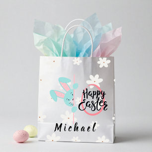 Easter Blue Bunny Personalized Gift Bag