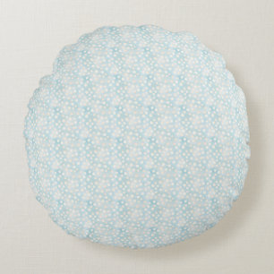 Easter Blue Polka Seamless Fabric – Pastel Cute  Round Pillow