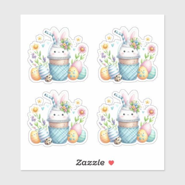 Easter Blue Treats Chicks and Eggs Sticker (Sheet)