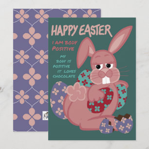 Easter - Body Positive Bunny - Chocolate Lover Holiday Card