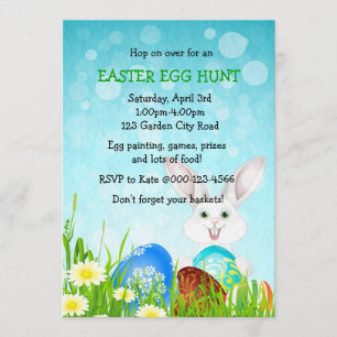 Easter Bonny & Eggs Egg Hunt Party Invite