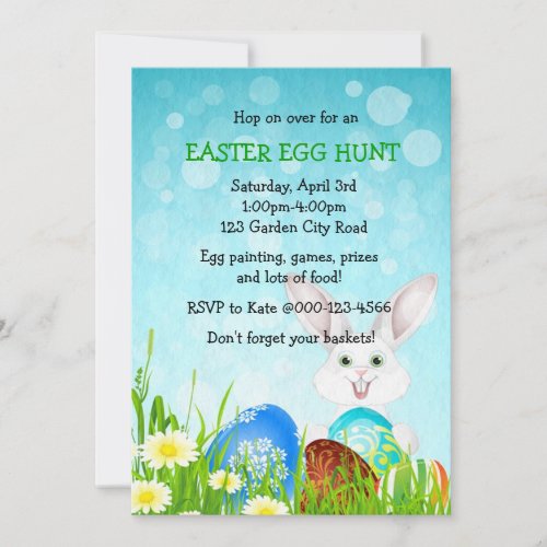 Easter Bonny  Eggs Egg Hunt Party Invite