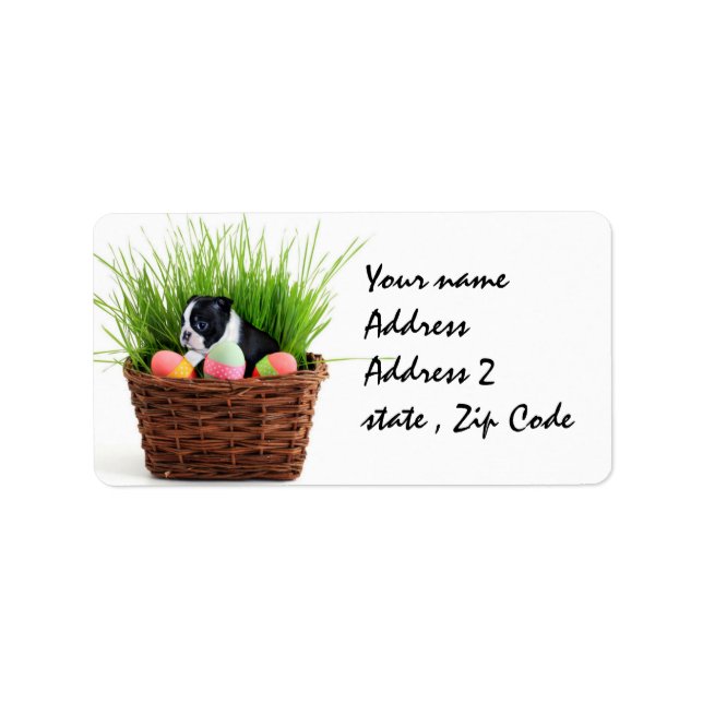 Easter Boston Terrier  dog Label (Front)