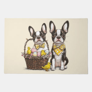 Easter Boston Terrier Dogs Doormat