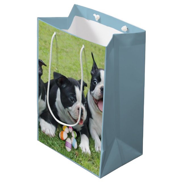 Easter Boston Terriers medium Gift Bag (Front Angled)