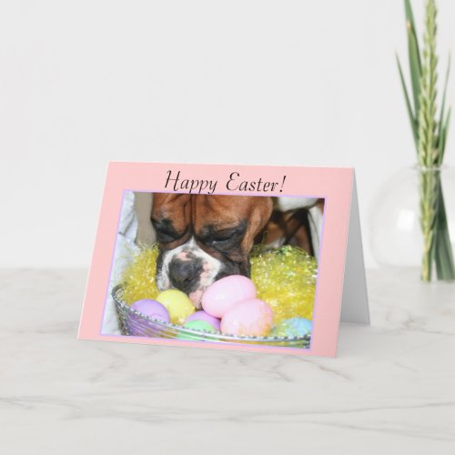 Easter Boxer Dog greeting card
