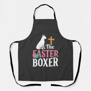 Easter Boxer Dog Vintage Engraving Shirt Apron