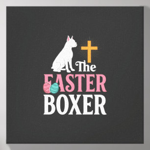 Easter Boxer Dog Vintage Engraving Shirt Canvas Photo Tile