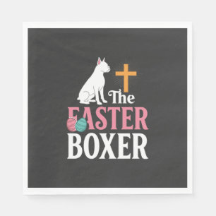 Easter Boxer Dog Vintage Engraving Shirt Napkins