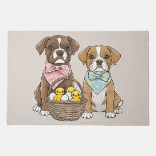 Easter Boxer Dogs Doormat