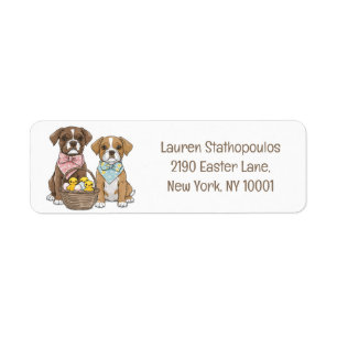 Easter Boxer Dogs Label