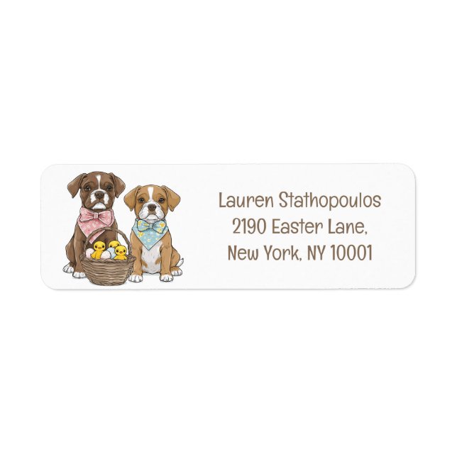 Easter Boxer Dogs Label (Front)