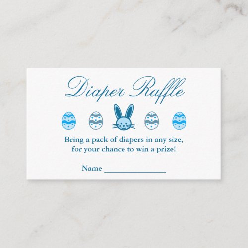 Easter Boy Baby Shower Diaper Raffle Enclosure Card