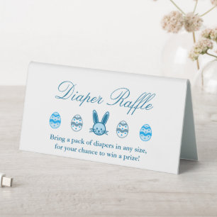 Easter Boy Baby Shower Diaper Raffle Table Tent