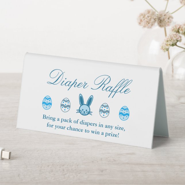Easter Boy Baby Shower Diaper Raffle Table Tent (In SItu (Table))