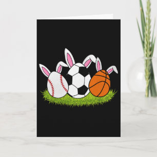 Easter Boys Baseball Basketball Soccer Sports Bunn Card