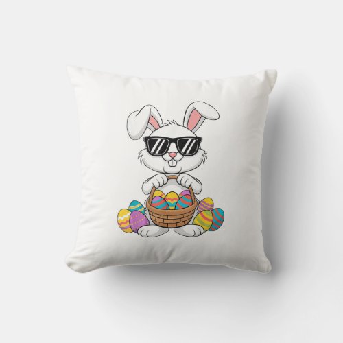 Easter Boys Girls Kids Toddler Bunny Rabbit Easter Throw Pillow