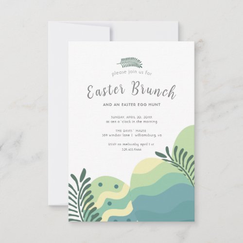 Easter Branch and an Easter Egg Hunt Green Thank You Card
