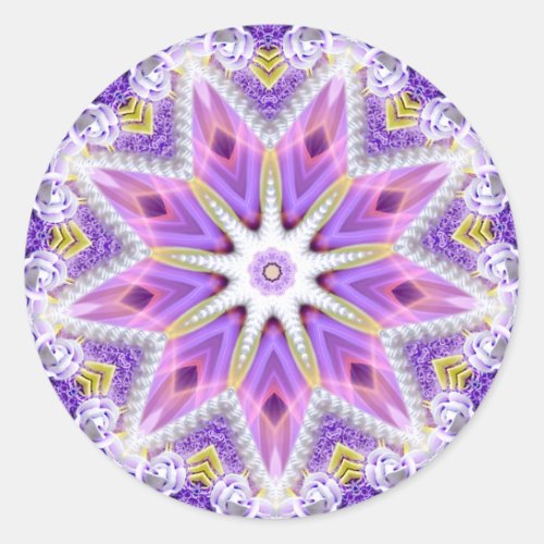  EASTER  Bright Abstract Purple Pattern  Classic Round Sticker
