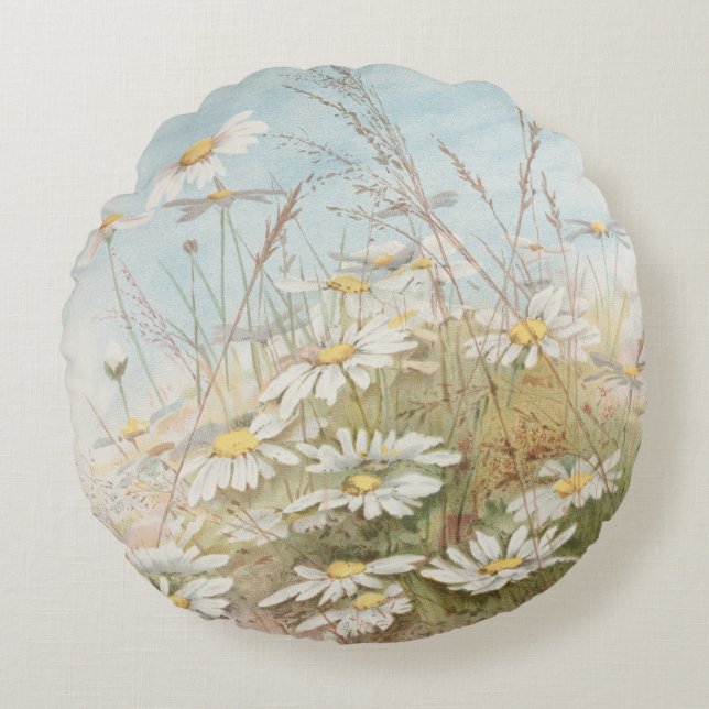 "Easter Brings the Budding Spring"  Round Pillow (Front)