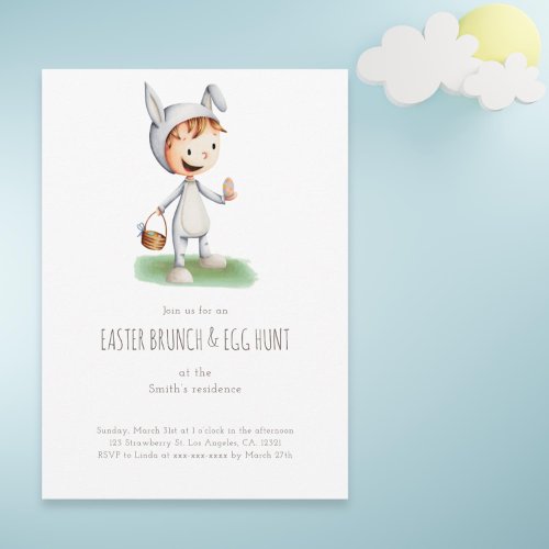 Easter Bruch Egg Hunt Kid Bunny Gender Neutral Invitation