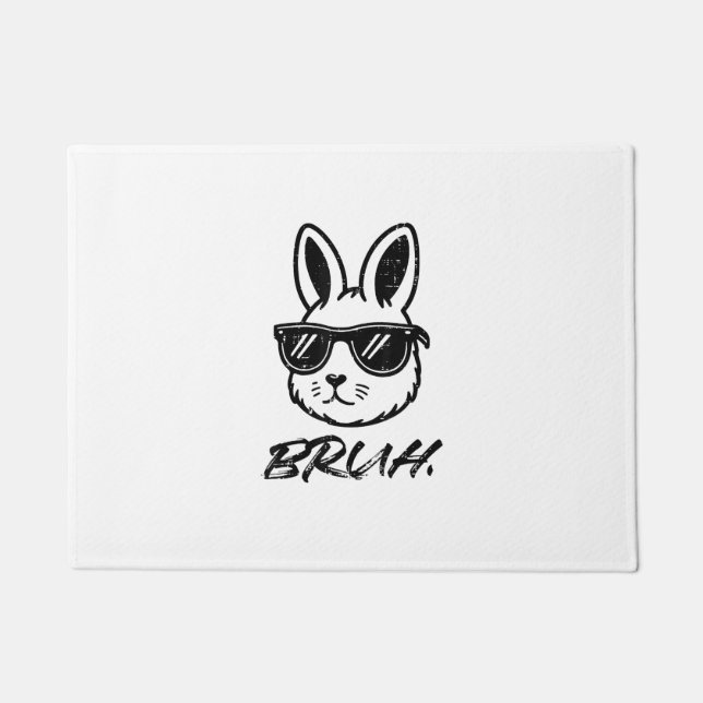 Easter Bruh Bunny Sunglasses Funny Meme Men Boys K Doormat (Front)