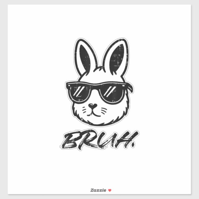 Easter Bruh Bunny Sunglasses Funny Meme Men Boys K Sticker (Sheet)