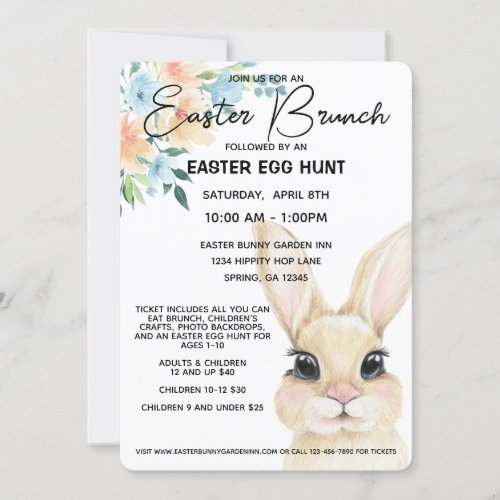 Easter Brunch and Easter Egg Hunt Invitation